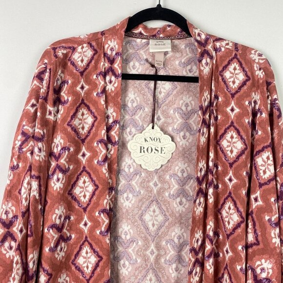 Knox Rose Boho Kimono Cardigan Size XL/XXL Open Front 3/4 Sleeves - Picture 2 of 10